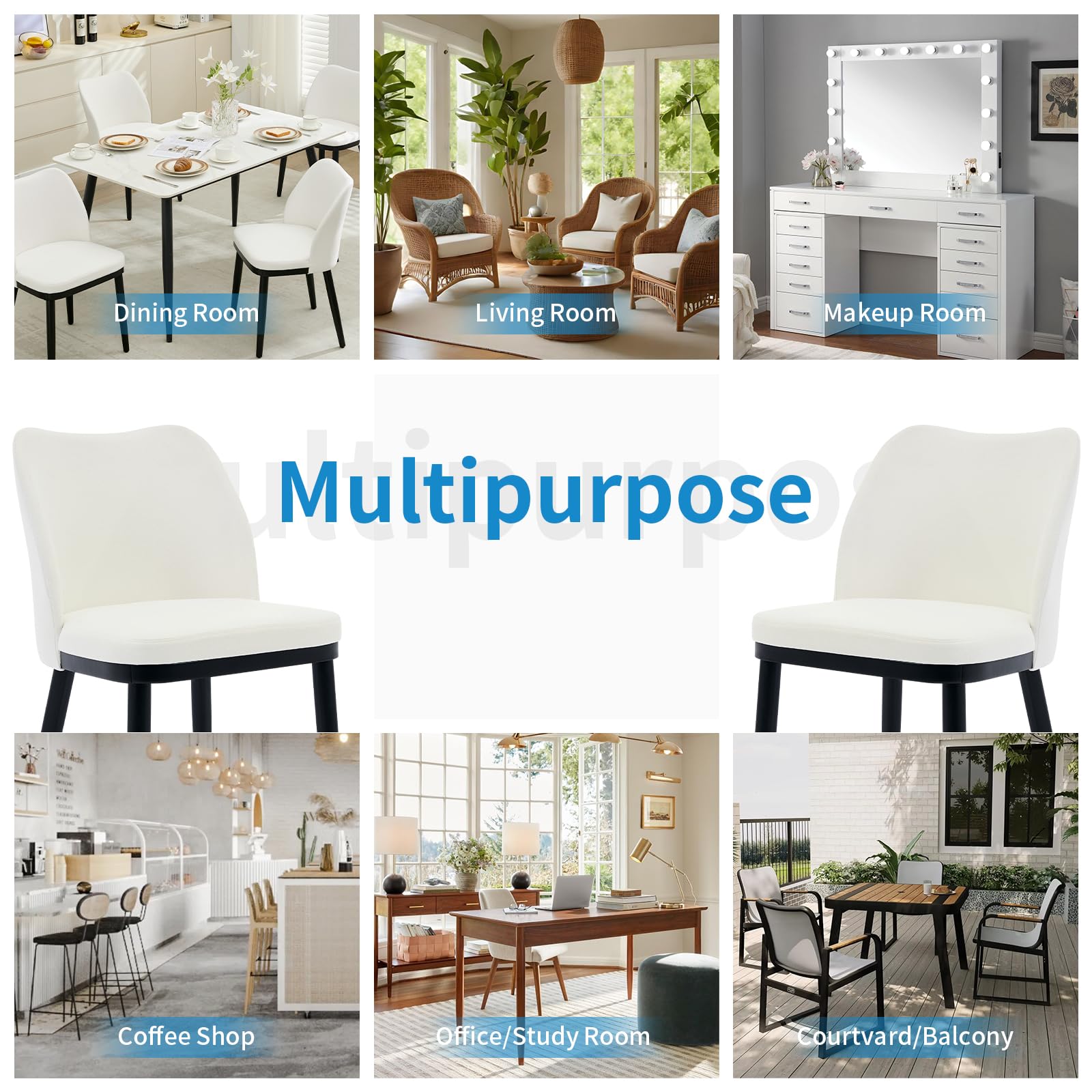 Sedie da pranzo Garvee in 2 pezzi, in velluto con rivestimento, ergonomiche, gambe in legno, antigraffio, cucina, bar, neutre