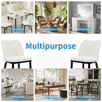 Sedie da pranzo Garvee in 2 pezzi, in velluto con rivestimento, ergonomiche, gambe in legno, antigraffio, cucina, bar, neutre