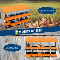 Nido per polli Garvee a 2 livelli – Con 10 scomparti, tetto in metallo resistente all’acqua, base antiscivolo, ideale per pollai