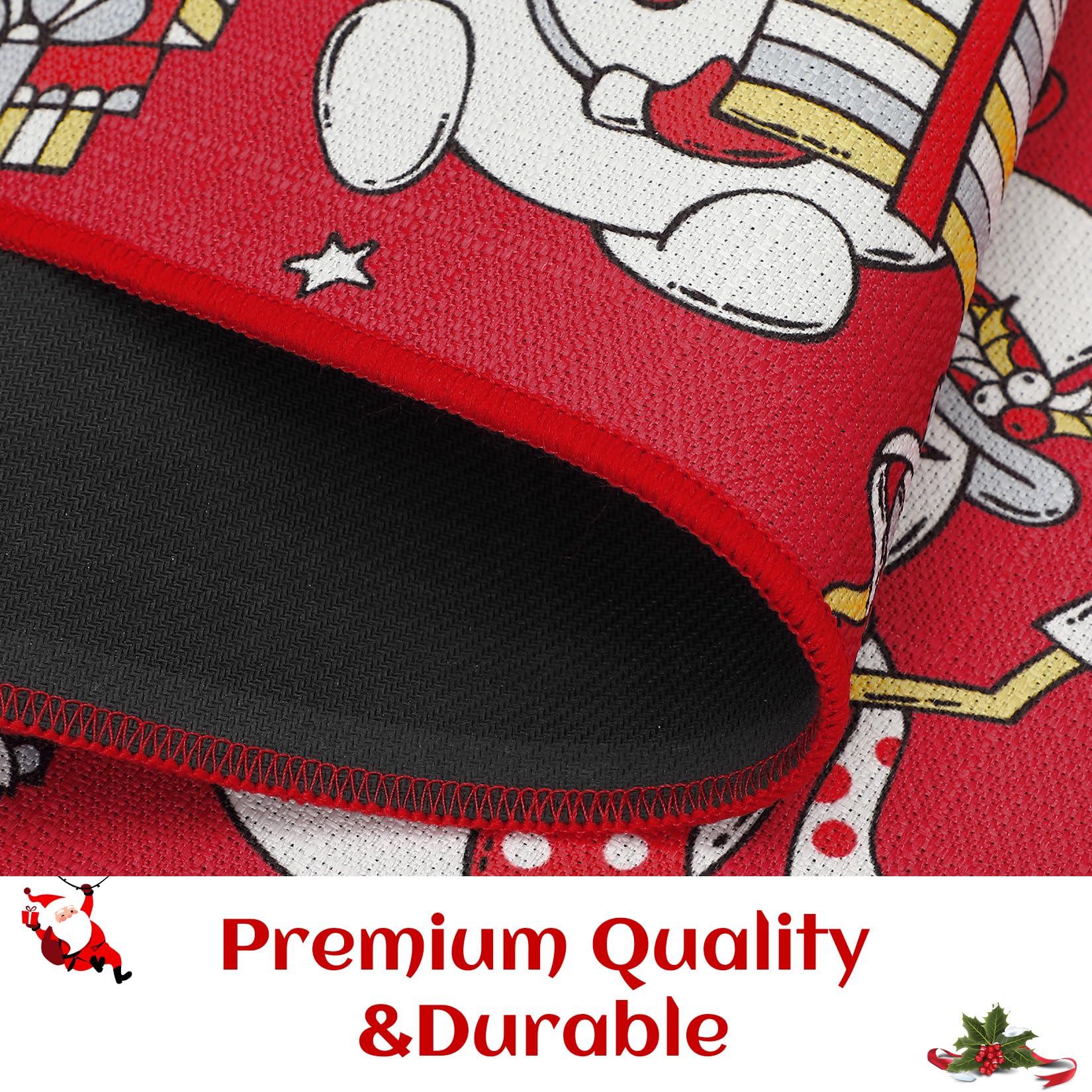 Zerbino Garvee Christmas Snowman in cotone rustico antiscivolo, stile fattoria, 40x60 cm, per interni ed esterni