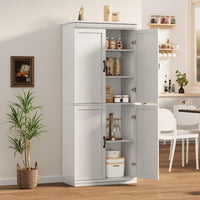 Mobile dispensa Garvee da 70" con ante e ripiani regolabili per cucina e soggiorno, in legno MDF P2, robusto, antiribaltamento, tonalità legno neutro