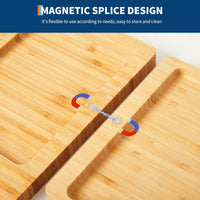 Set di taglieri per salumi in bambù 3 in 1 Garvee con coltello, grande 25,2"x12,6", magnetico, liscio, resistente, perfetto per feste e regali