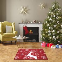 Tappetino decorativo natalizio Garvee, antiscivolo, 40x60 cm, per uso interno ed esterno, resistente, motivo natalizio per l'ingresso, rosso