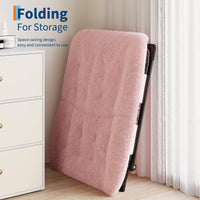 Poltrona Garvee Comfy Chair, extra large, in pelliccia sintetica, pieghevole, struttura in metallo, base antiscivolo, soggiorno e camera da letto, grigio