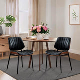 Sedie da pranzo Garvee, set da 2, stile moderno di metà secolo, in similpelle, comode ed ergonomiche, con gambe in legno e metallo, per cucina e sala da pranzo, marrone