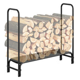 Garvee 4 piedi supporto per legna da ardere supporto per legna per impieghi gravosi per giardino e patio capacità di carico 2000 libbre acciaio inossidabile nero - Nero
