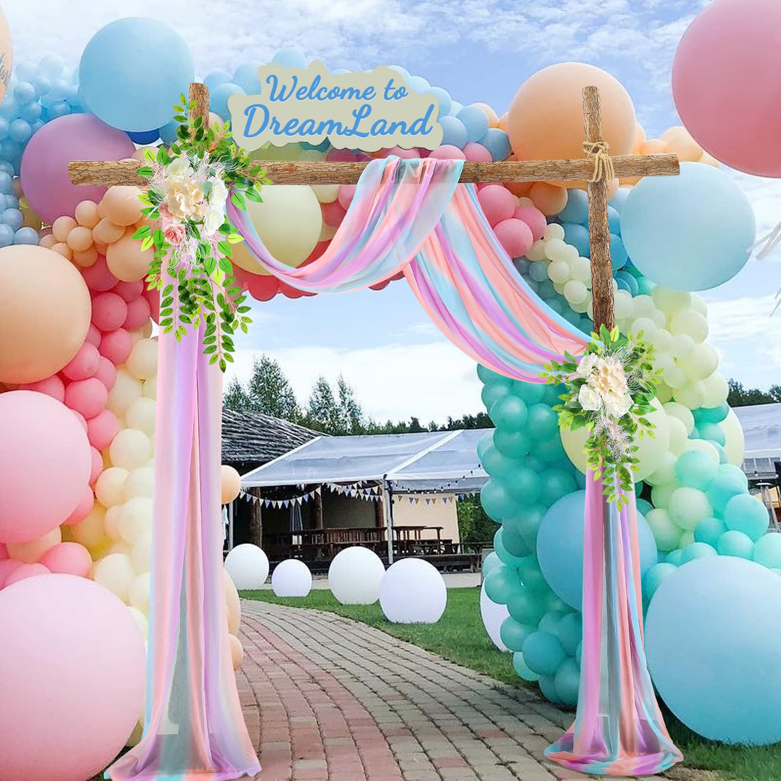 Garvee Wedding Arch Draping Fabric Tulle Contrast Colour Outdoor Backdrop 2FTx18FT Riutilizzabile Spruzzabile con Acqua Versatile