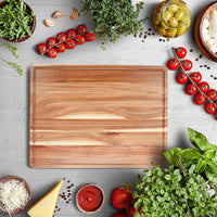 Tagliere in legno di acacia Garvee 60 x 45 x 3 cm con scanalatura per il succo – Utilizzabile su entrambi i lati, robusto e versatile per la cucina e il divertimento