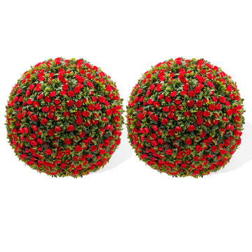 Garvee 17" palle di bosso artificiali, set di 2, materiale PE resistente alle intemperie e di facile manutenzione, per giardino, matrimonio, verde