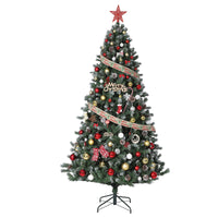 Albero di Natale Garvee da 137 cm con illuminazione a LED e neve - Pigne dipinte a mano per la decorazione festiva del soggiorno