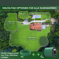 Filo perimetrale universale Garvee per robot tagliaerba, diametro 2,7 mm, resistente alle intemperie, lunghezza 500 m, verde giardino