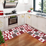 Tappetino da cucina natalizio Garvee, set da 2 pezzi, antiscivolo e lavabile per cucina e corridoio, 40x60+40x120 cm, multicolore