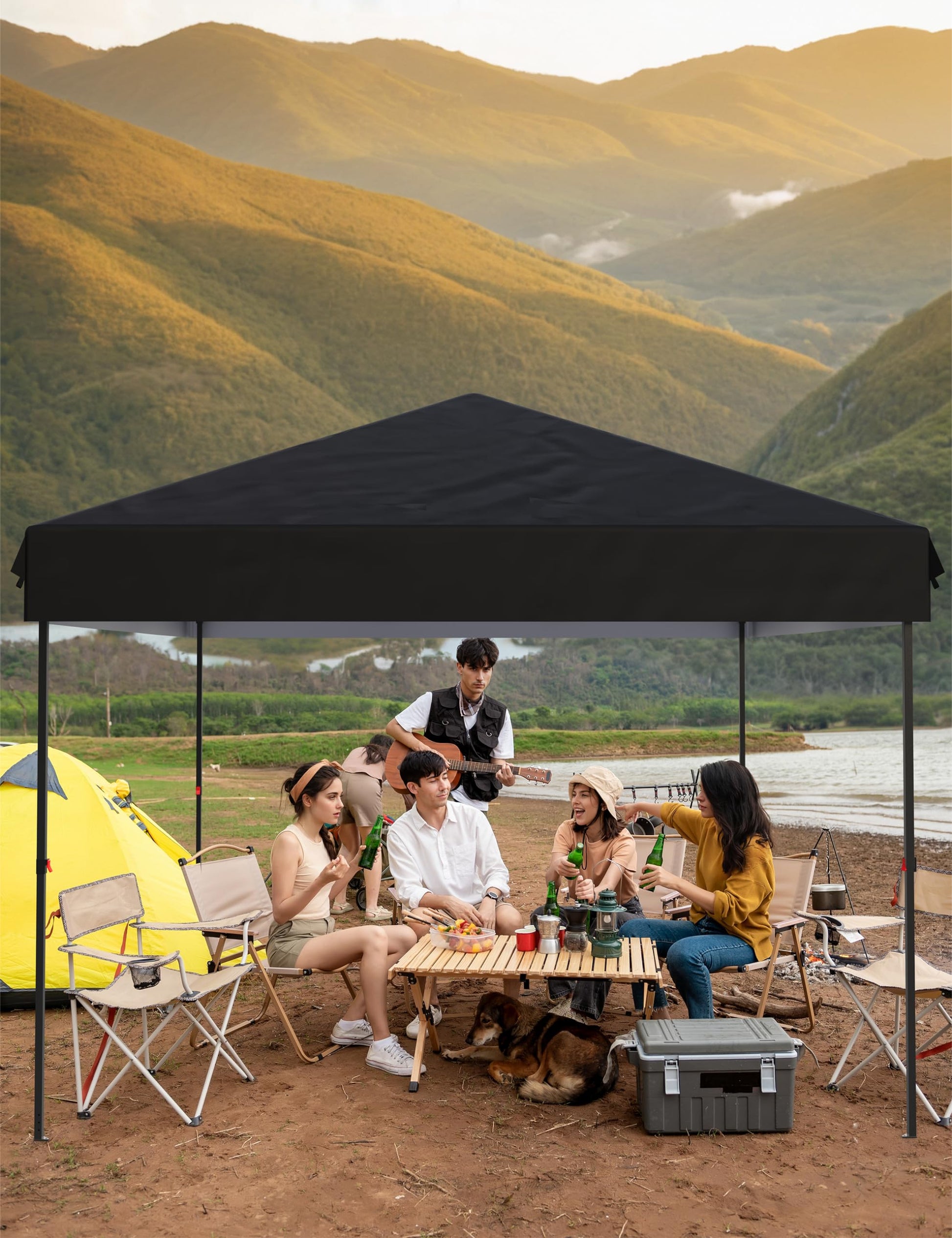 Garvee 10x10 Pop-Up Pavillon Zelt Mit 210D Oxford Gewebe, UPF 50+ Schutz, Wasserdicht Für Camping & Markt, Verstellbare Höhe, Weiß