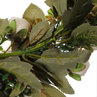 Rosario primaverile artificiale Garvee da 13 pollici, fatto a mano, in seta, rosa e bianco, per porta e parete, San Valentino, matrimonio