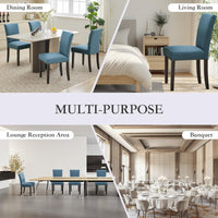 Sedie da pranzo Garvee Parsons, set da 2, imbottite ergonomicamente, tessuto di lino, gambe in legno, soggiorno, cucina, moderne