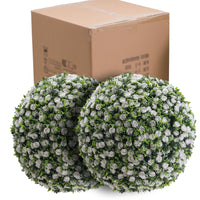 Garvee, palline di fiori artificiali da 17 pollici, set da 2, resistenti alle intemperie, facili da pulire, materiale PE, per giardino e matrimonio, verde