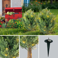 Garvee 30" Alberi di cipresso artificiali Set di 2 con picchetto per giardino e terrazza Verde Resistente a tutto il calore e ai raggi UV