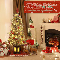 Albero di Natale Garvee 125cm con luci e decorazioni - Base trasparente per un'elegante atmosfera natalizia