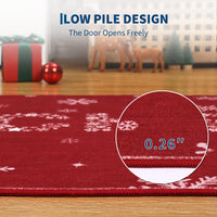 Tappeto per soggiorno Garvee Red Elk, lavabile, antiscivolo, decorazione natalizia per camera da letto, cucina, sala da pranzo, ufficio, 120x170 cm, rosso