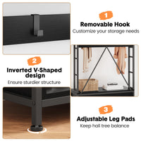 Appendiabiti Garvee con panca e guardaroba, organizer 5 in 1 per corridoio e ingresso, colori legno naturale