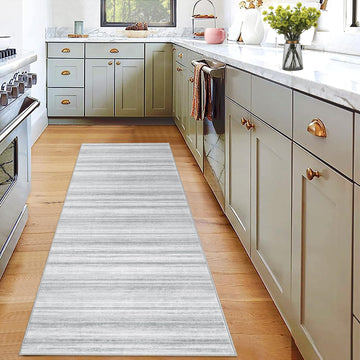 Tappeto Garvee Runner 80 x 150 cm Grigio Antiscivolo Lavabile Per Corridoio Cucina Soggiorno Camera da Letto