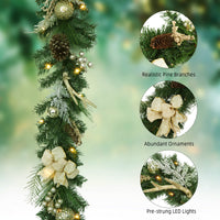 Ghirlanda natalizia Garvee da 6 piedi con 20 luci LED, stelle dorate, resistente alle intemperie per uso esterno, a batteria