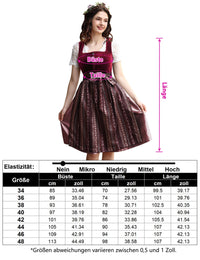Garvee Velvet Dirndl Set 3 pezzi per donna Oktoberfest Abito tradizionale Gonna midi Nero Taglia 38