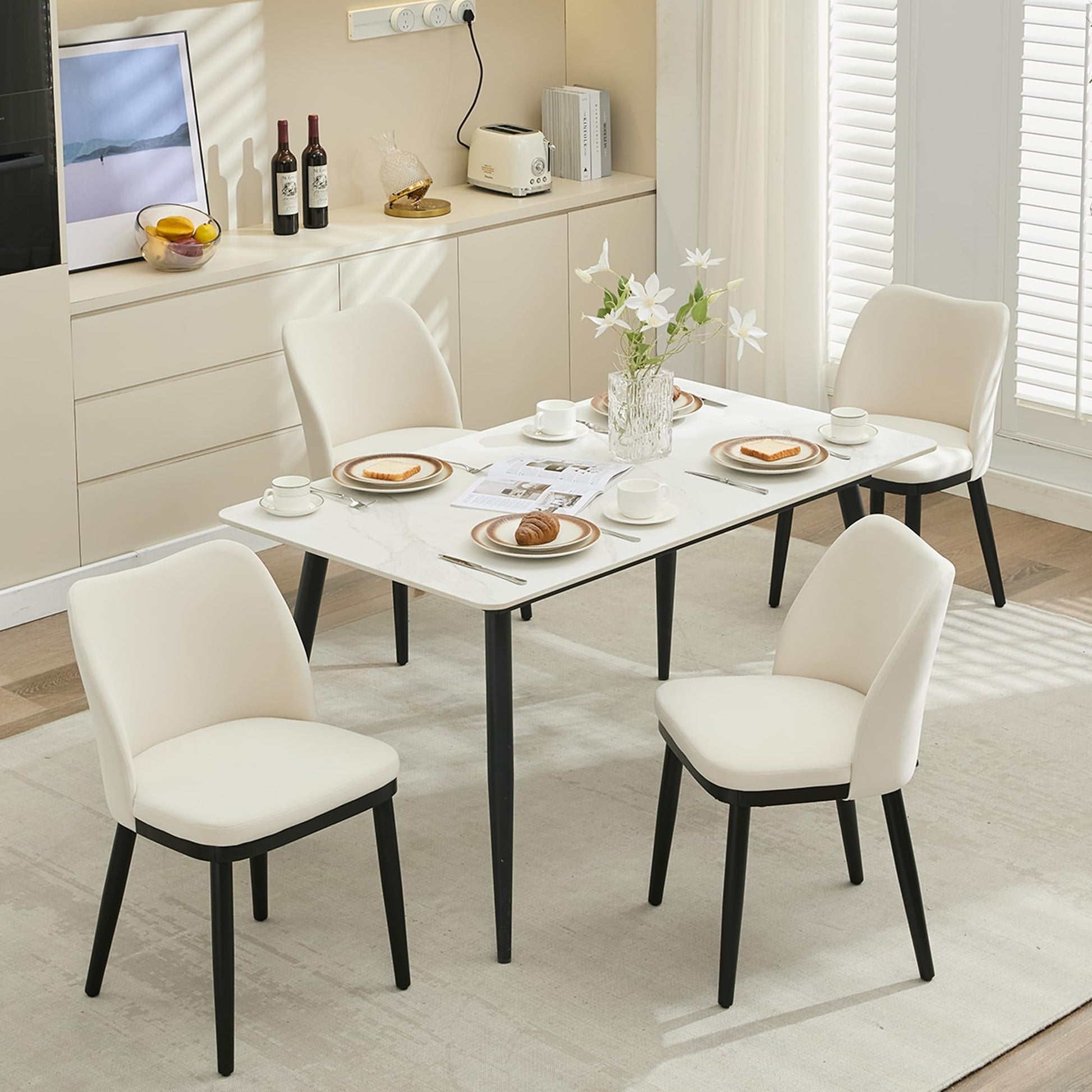 Set di 2 sedie da pranzo in velluto Garvee con schienale a forma di cuore, seduta imbottita, gambe in legno, per cucina e ristorante, comode e stabili