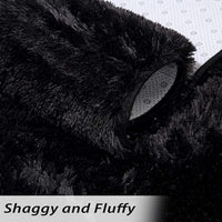 Tappeto Garvee Fluffy da 4 cm in morbido poliestere nero per soggiorno e cameretta dei bambini, extra morbido e antiscivolo