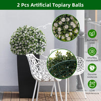 Garvee, sfere di fiori artificiali da 15 pollici, set da 2, resistenti alle intemperie, senza manutenzione, materiale PE, per decorazioni da giardino e matrimoni, verde