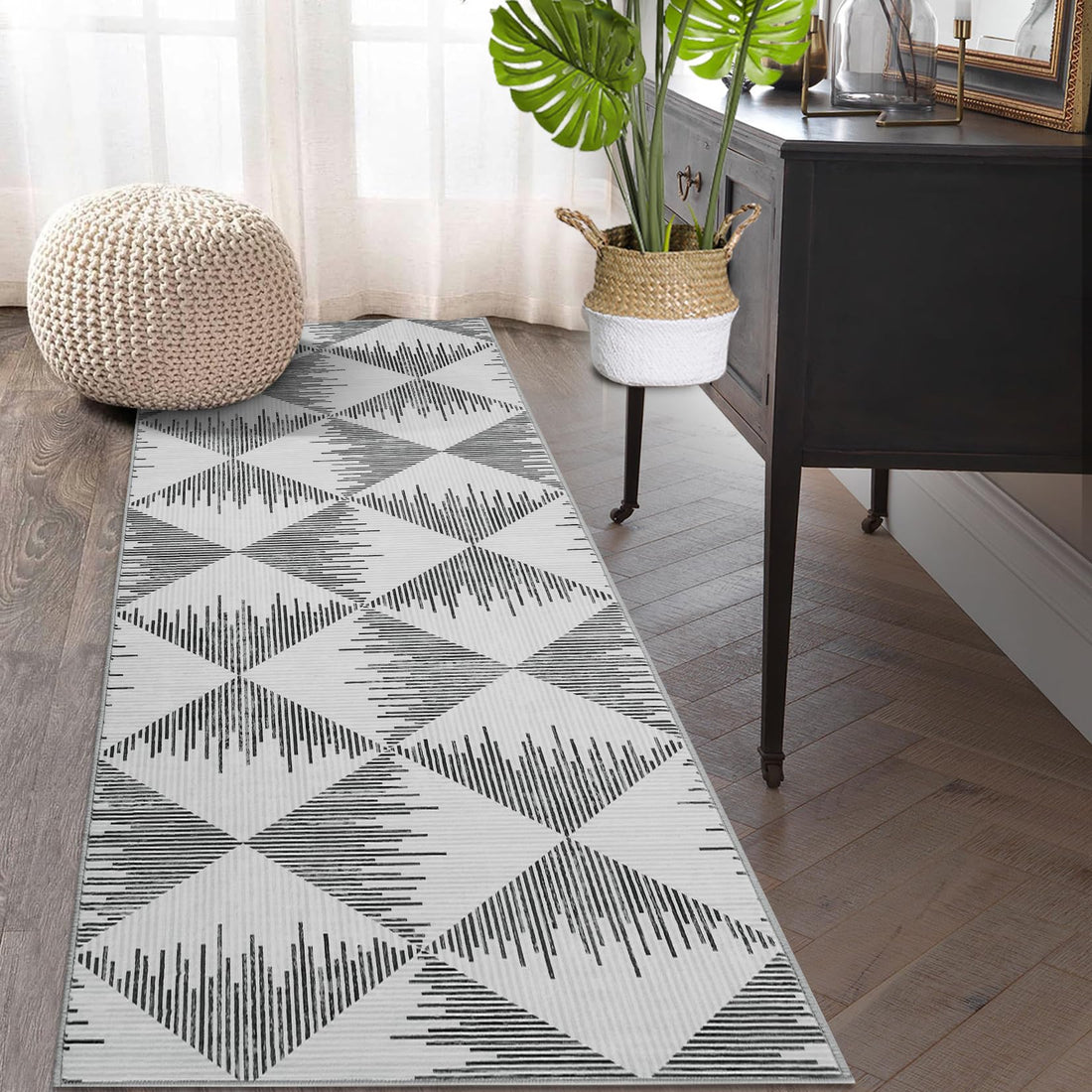 Tappeto lavabile Garvee per soggiorno, 80x150 cm, grigio, antiscivolo, facile da pulire, pelo corto, moderno, adatto per camera da letto, sala da pranzo, cameretta dei bambini