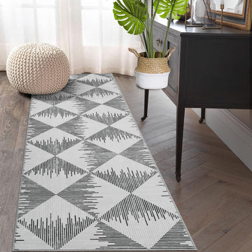 Tappeto per soggiorno Garvee 80x150cm grigio, lavabile, antiscivolo, a pelo corto, per camera da letto e cameretta dei bambini