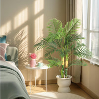 Palma artificiale Garvee Golden Cane da 4 piedi, pianta tropicale realistica, foglie regolabili, materiale PVC e PE, base stabile, decorazione per interni ed esterni