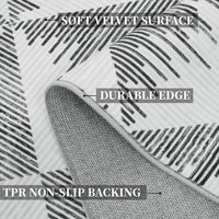 Tappeto per soggiorno Garvee 200x290cm, lavabile, antiscivolo, a pelo corto, per soggiorno, camera da letto, sala da pranzo, grigio