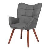 Garvee Sedia da Pranzo Casual in Lino e Pelle Scamosciata, Struttura Metallica, Cucina e Sala da Pranzo, Comfort Elevato, Moderno, Vari Colori - Dark Grey