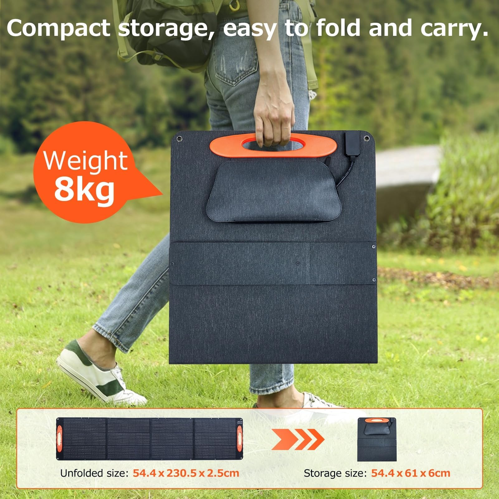 Pannello solare pieghevole GARVEE da 210 W con cavo MC-4 a XT60, IP68 impermeabile, monocristallino, montaggio flessibile, campeggio all'aperto ed emergenza