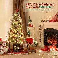 Albero di Natale Garvee 125cm con luci e decorazioni - base a fiocco di neve per una magica atmosfera invernale