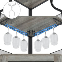 Mobiletto angolare Garvee con 5 ripiani, ripiani regolabili, MDF e metallo, anta a battente, grigio, per cucina e sala da pranzo, 47 x 45 x 152 cm