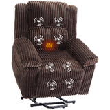 Garvee Poltrona Relax Elettrica con Sollevamento, Riscaldamento e Massaggio, Tessuto Vellutato, Supporto Lombare, Tasche Laterali, 181 kg Capacità, per Anziani e Mobilità Ridotta