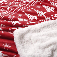 Coperta natalizia Garvee in flanella Sherpa 50x60 rossa - Calda, reversibile, morbida, resistente - Perfetta per divano e campeggio