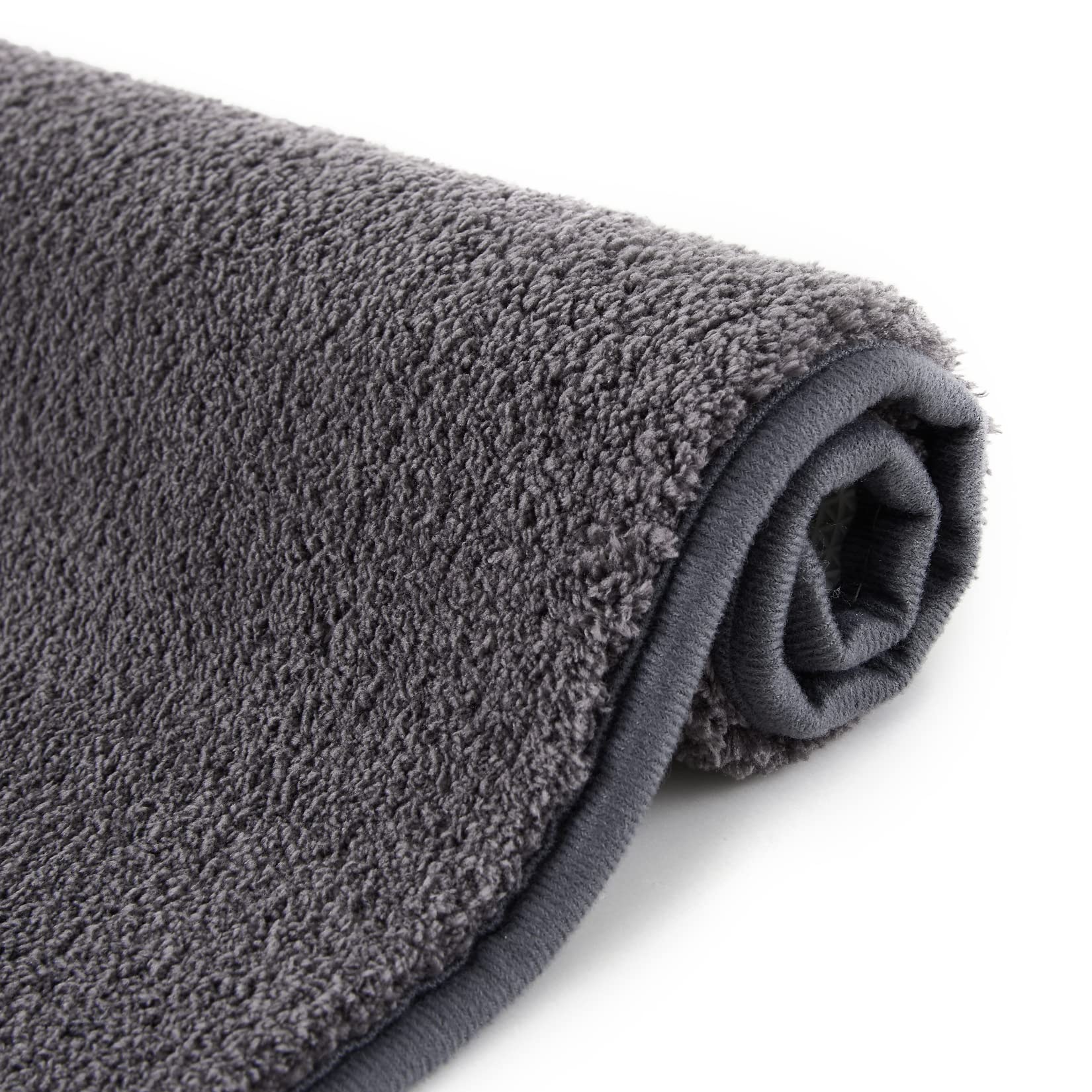 Tappetini da bagno antiscivolo GARVEE, tappetini da bagno antiscivolo, lavabili in lavatrice, morbidi tappetini da bagno in microfibra, grigio scuro, 50x80 cm