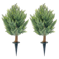 Garvee, set di alberi artificiali in cipresso da 30", resistenti ai raggi UV, tutte le intemperie, con picchetto, facili da pulire, per decorazioni da giardino interne ed esterne, verde