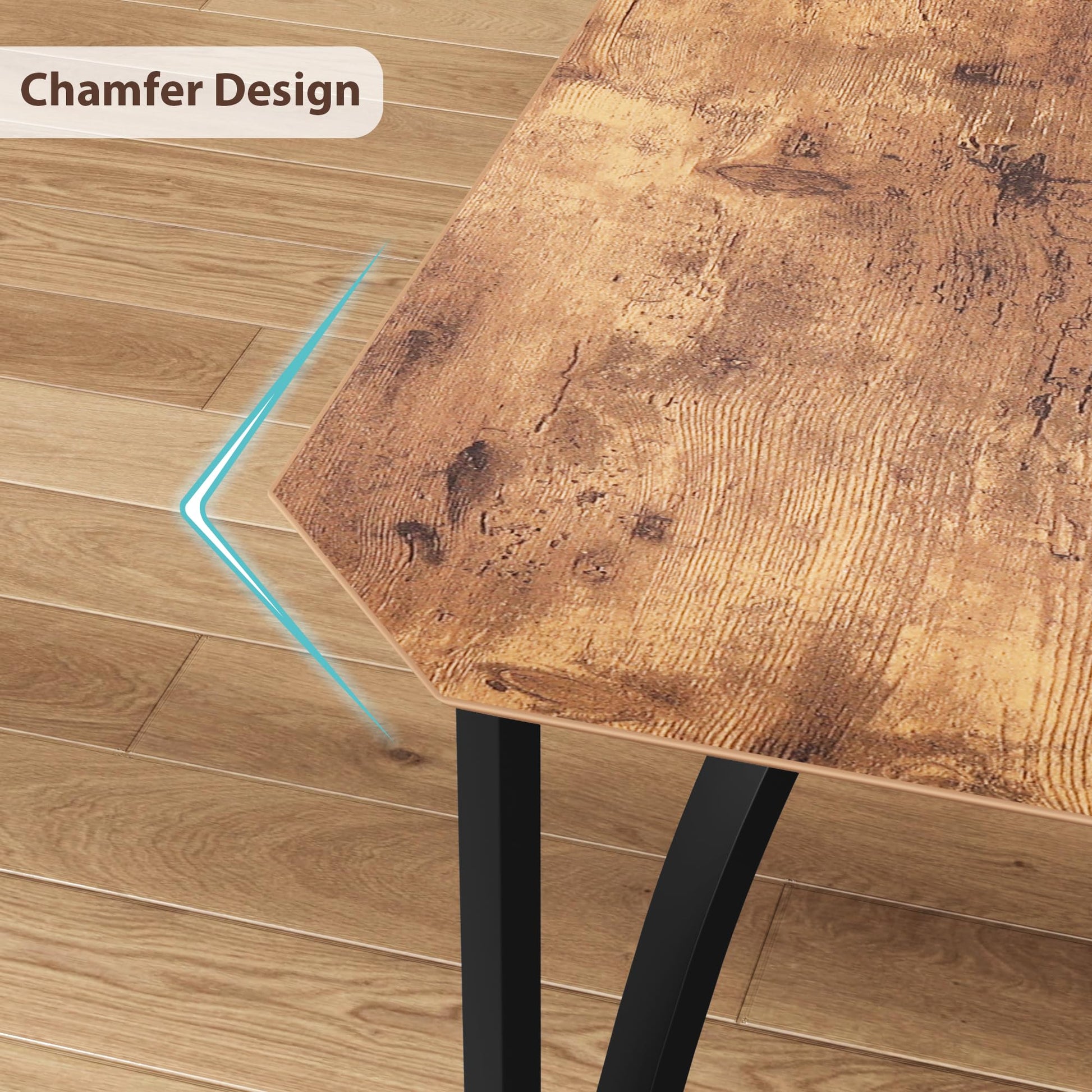Set da pranzo Garvee per 2 persone con design smussato, sedie imbottite in PU, MDF e acciaio, compatto, ideale per piccoli spazi, 43,7x27,5x30,7 pollici, nero
