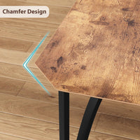 Set da pranzo Garvee per 2 persone con design smussato, sedie imbottite in PU, MDF e acciaio, compatto, ideale per piccoli spazi, 43,7x27,5x30,7 pollici, nero