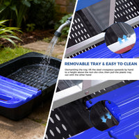 Nido per galline Garvee a 3 fori, in metallo, antiruggine, con vassoio estraibile, per cortile e giardino, comodo e robusto