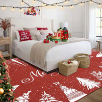 Tappeto natalizio moderno grande Garvee rosso 140x200 cm per soggiorno, camera da letto, sala da pranzo, decorazione natalizia