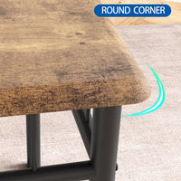 Set da pranzo Garvee da 3 pezzi per 2 persone, quadrato, salvaspazio, piano del tavolo in MDF robusto, sedie ergonomiche in legno, marrone rustico, compatto per piccoli spazi
