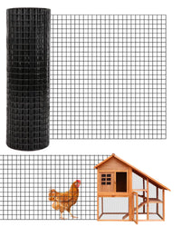 Rete metallica Garvee da 1/2 pollice 36x50 piedi, zincata 19GA, rivestita in vinile nero, antiruggine, leggermente flessibile per pollame e giardino