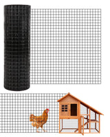 Garvee Rete Metallica 1,27 cm 146x15,24 m, 19GA, Rivestita in Vinile, Recinzione per Pollaio Nero, Resistente e Facile da Modellare