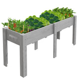 Garvee Letto Da Giardino Rialzato 72x23x30IN In Legno Di Abete Naturale Con Ganci E Piedi Alti Per Patio E Balcone, Design Ergonomico, Rivestimento Non Tessuto - Grey